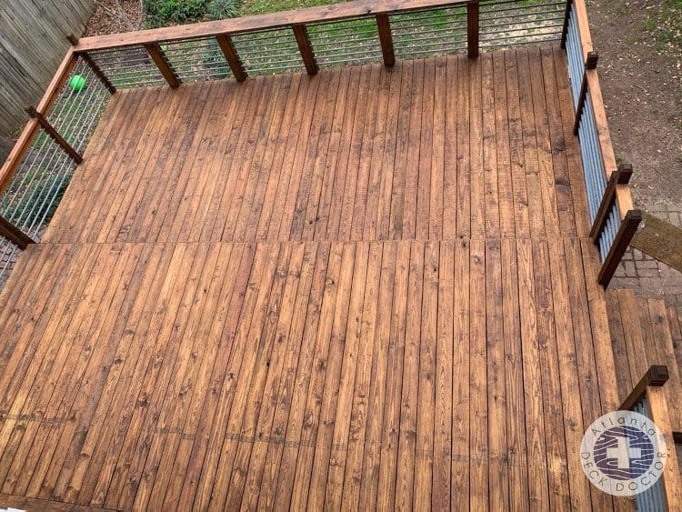 Candler Park - Atlanta, GA Deck Cleaning, Staining, Sealing Project. After Top view