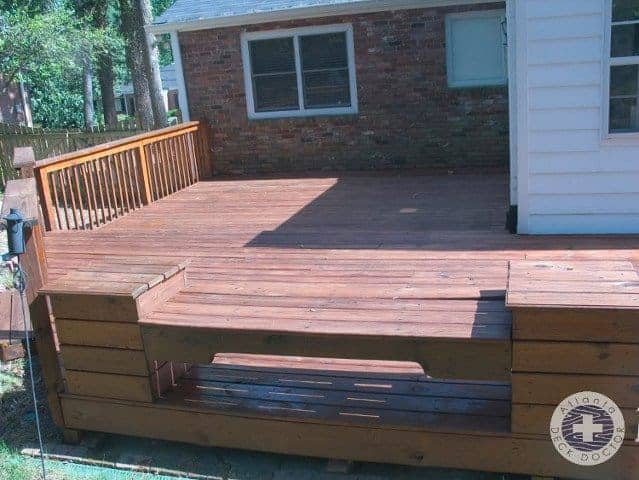Decatur, GA Deck Refinishing Cleaned Sealed With Australian Timber Oil Mahogany Flame