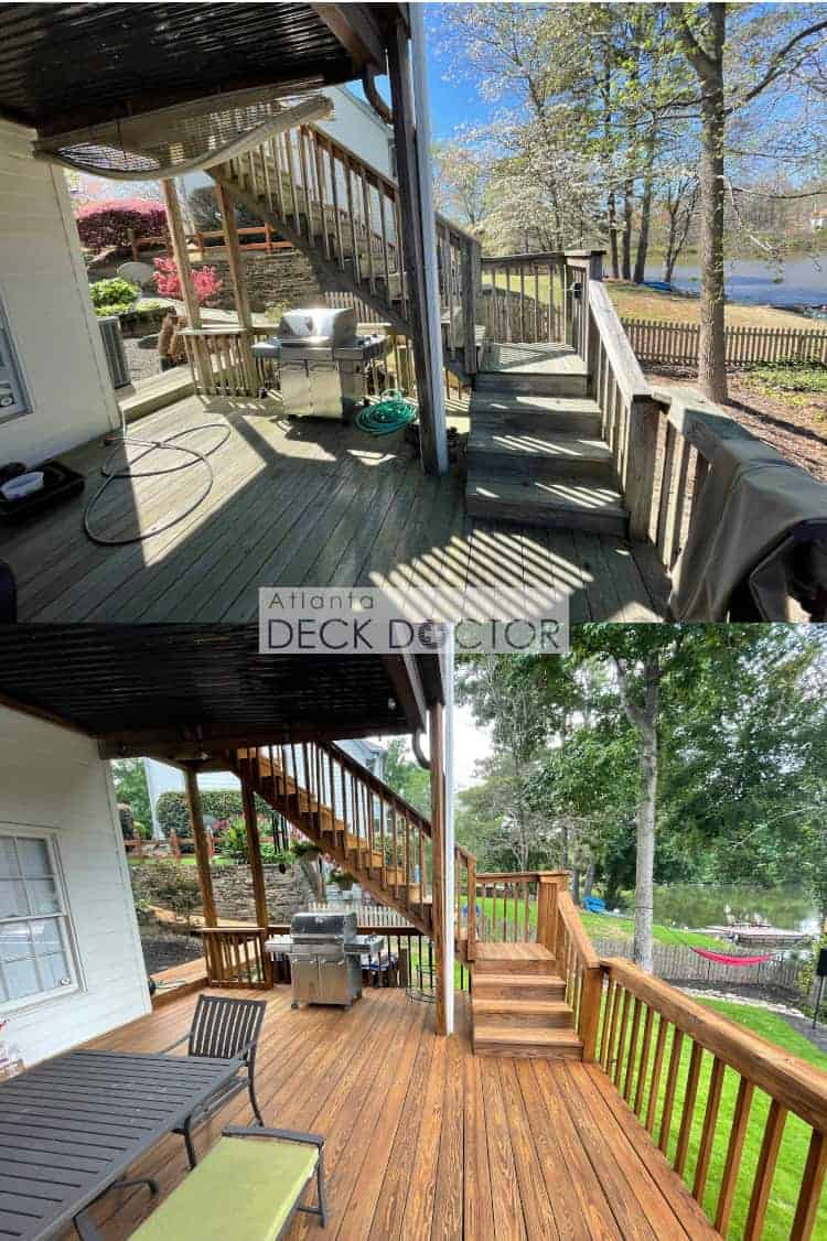 Before & After Image Of Atlanta, GA Deck.