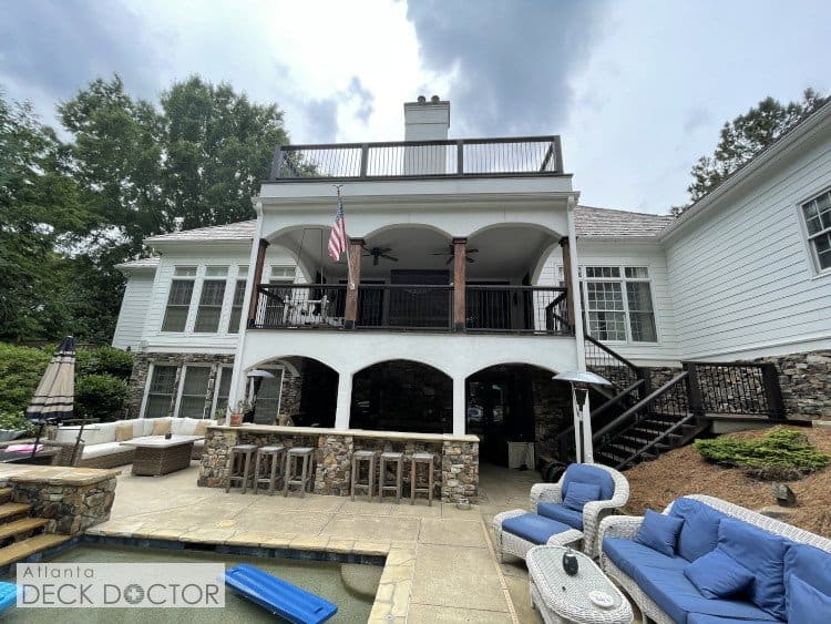 Image Of 3 Level Deck Atlanta Deck Doctor Cleaned, Sanded, Stained & Sealed. Cumming, GA Circa 2021