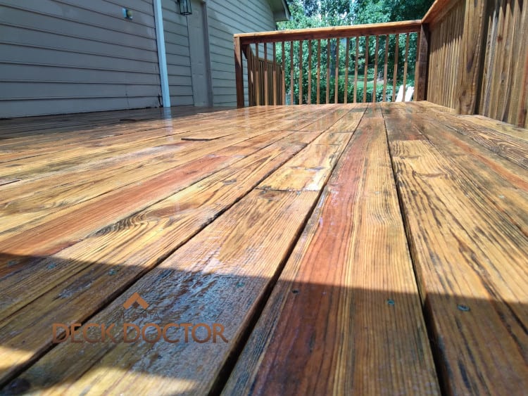 Southern Yellow Pine (softwood) Deck After Pressure Washing Tucker GA
