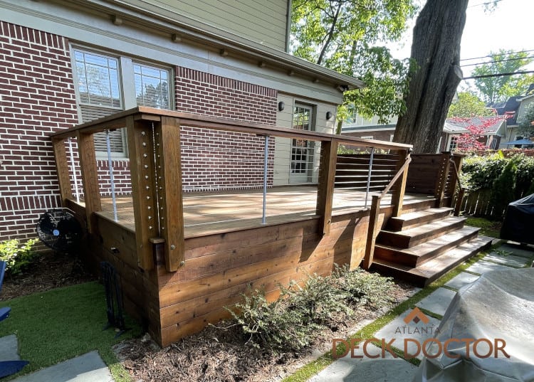 Deck Refinishing Project Druid Hills. Deck Refinished With TWP In Druid Hills, GA - Color Is Cedar